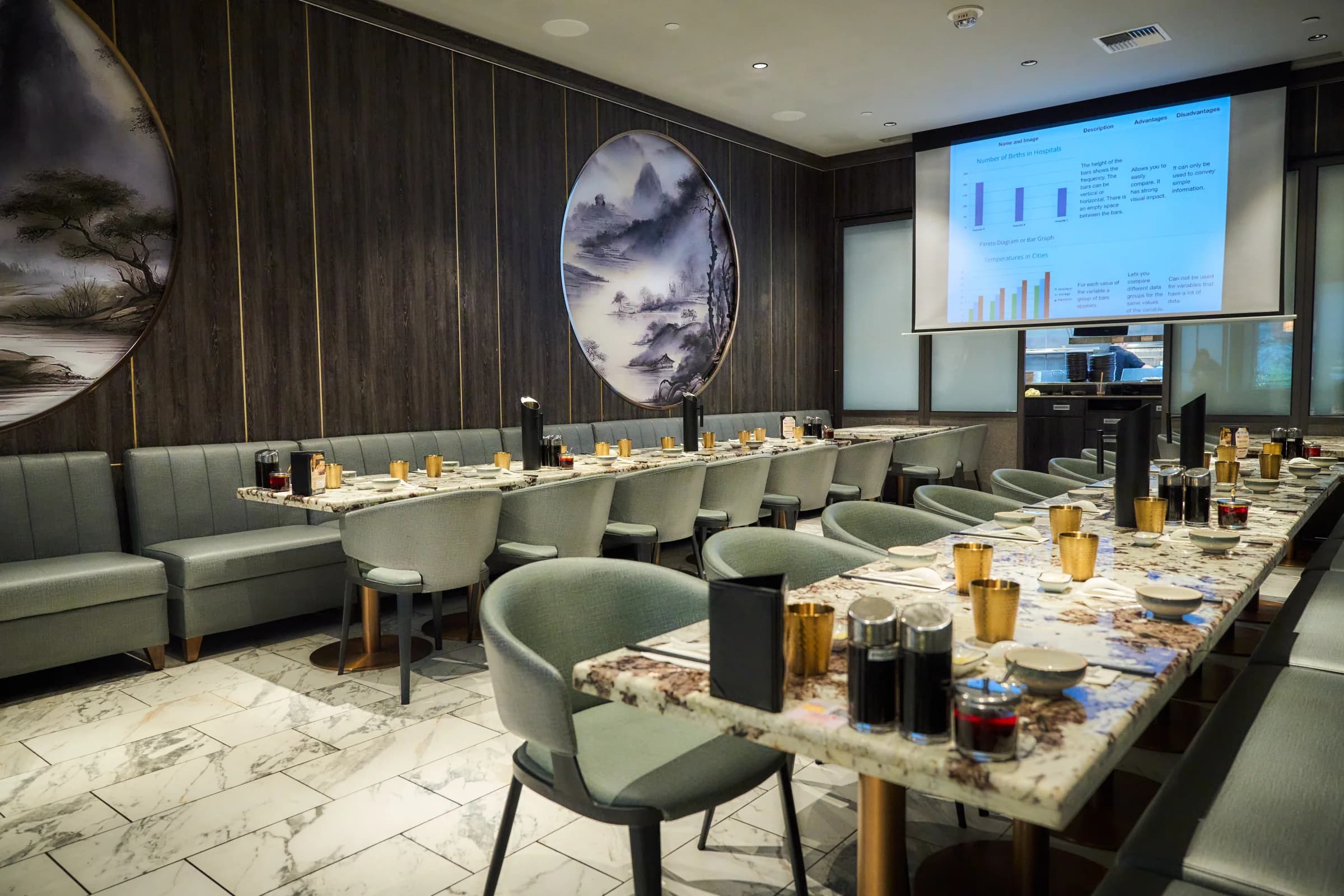 Private dining space at Supreme Dumplings South Lake Union